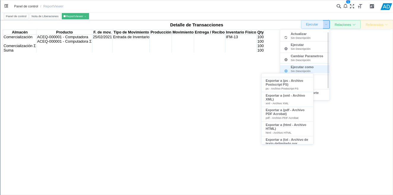 Exportar/Descargar Reportes en Versión UI Móvil y de Escritorio