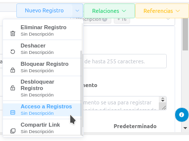 Acceso a Registro ADempiere-Vue Escritorio