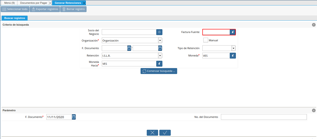 filtrar por factura fuente