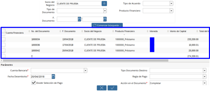 Resultado de Selección de Pagos