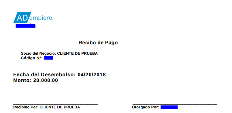 Reporte de Impresión de Pago