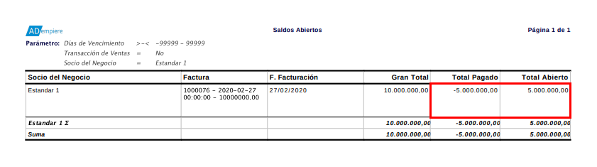 Saldos Abiertos a la Fecha 2